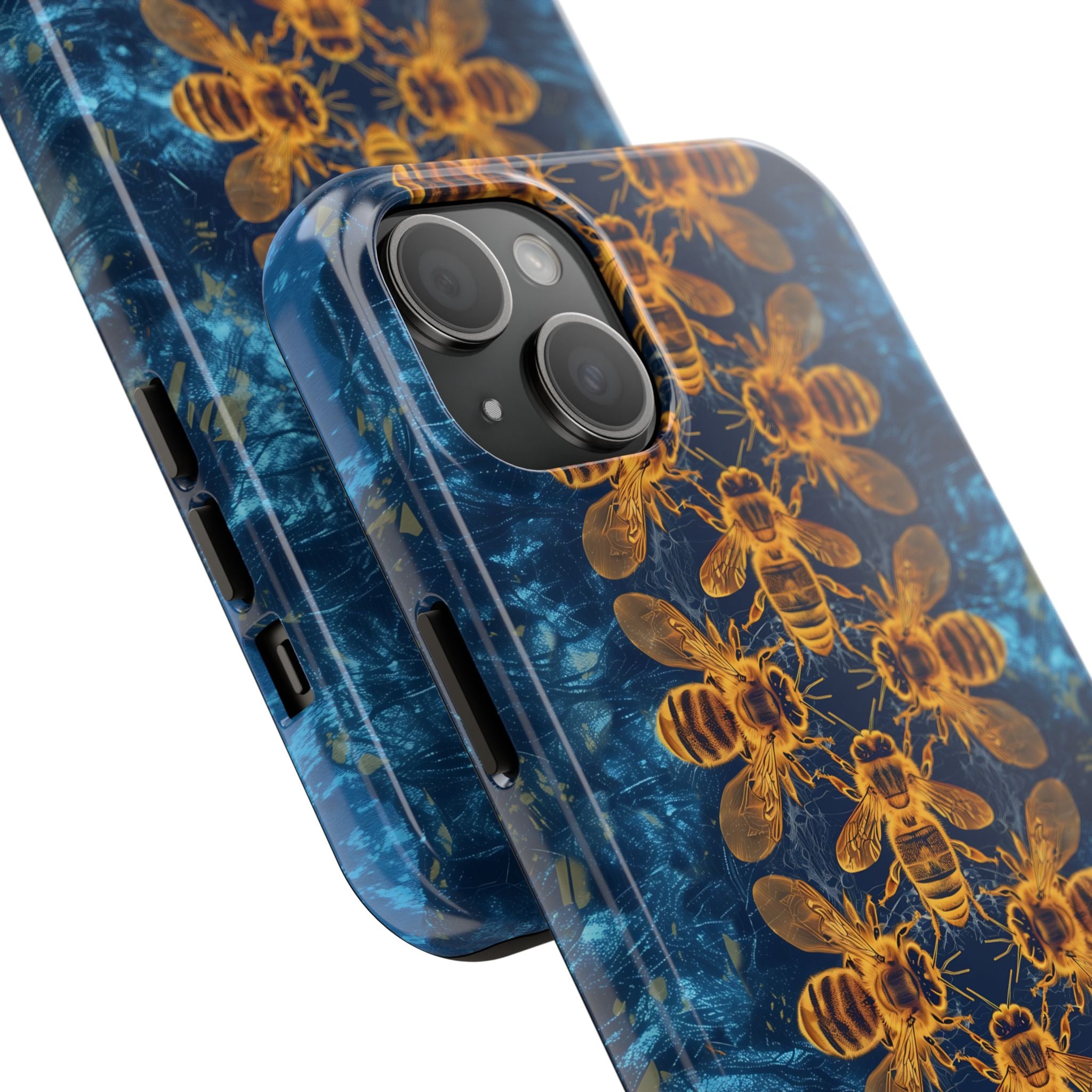 Bees On Blue iPhone Case