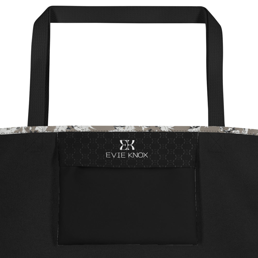 Stallion Stampede On Blossom Field Large Tote Bag