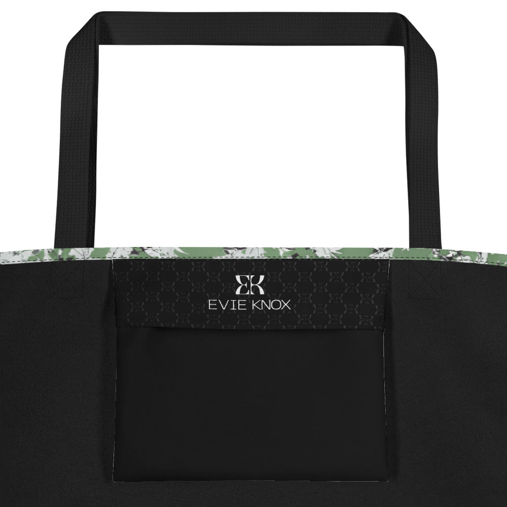 Stallion Stampede On Blossom Field Large Tote Bag