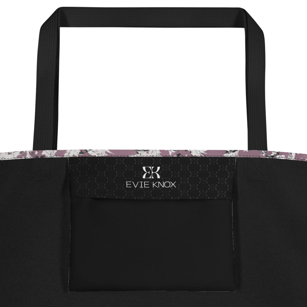 Stallion Stampede On Blossom Field Large Tote Bag
